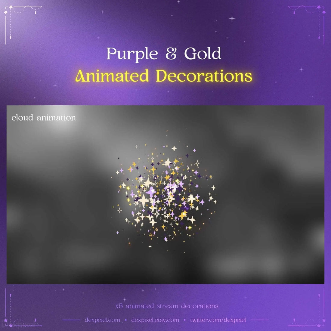 Elegant Purple and Gold Stream Decorations | Add Celestial Charm