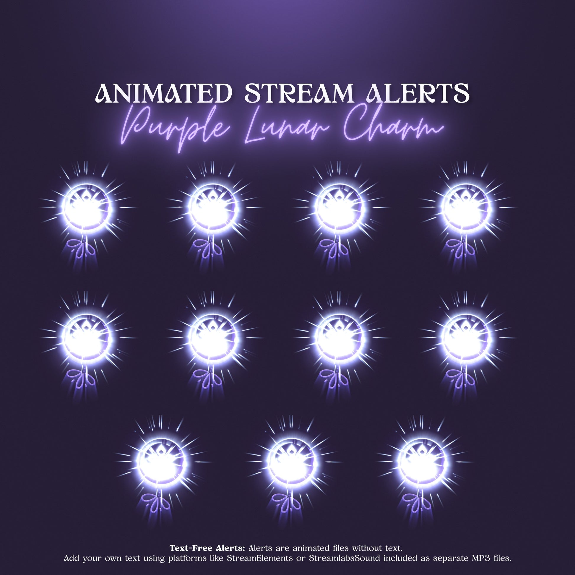 Lunar Charm Celestial Stream Alerts | Animated Stream Assets