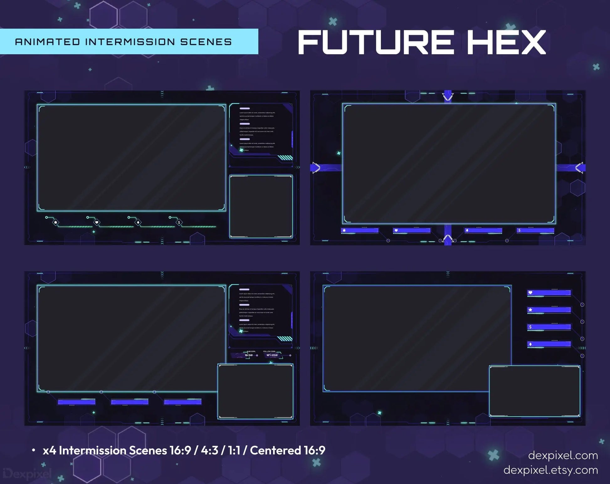 Animated intermission scenes for streaming.