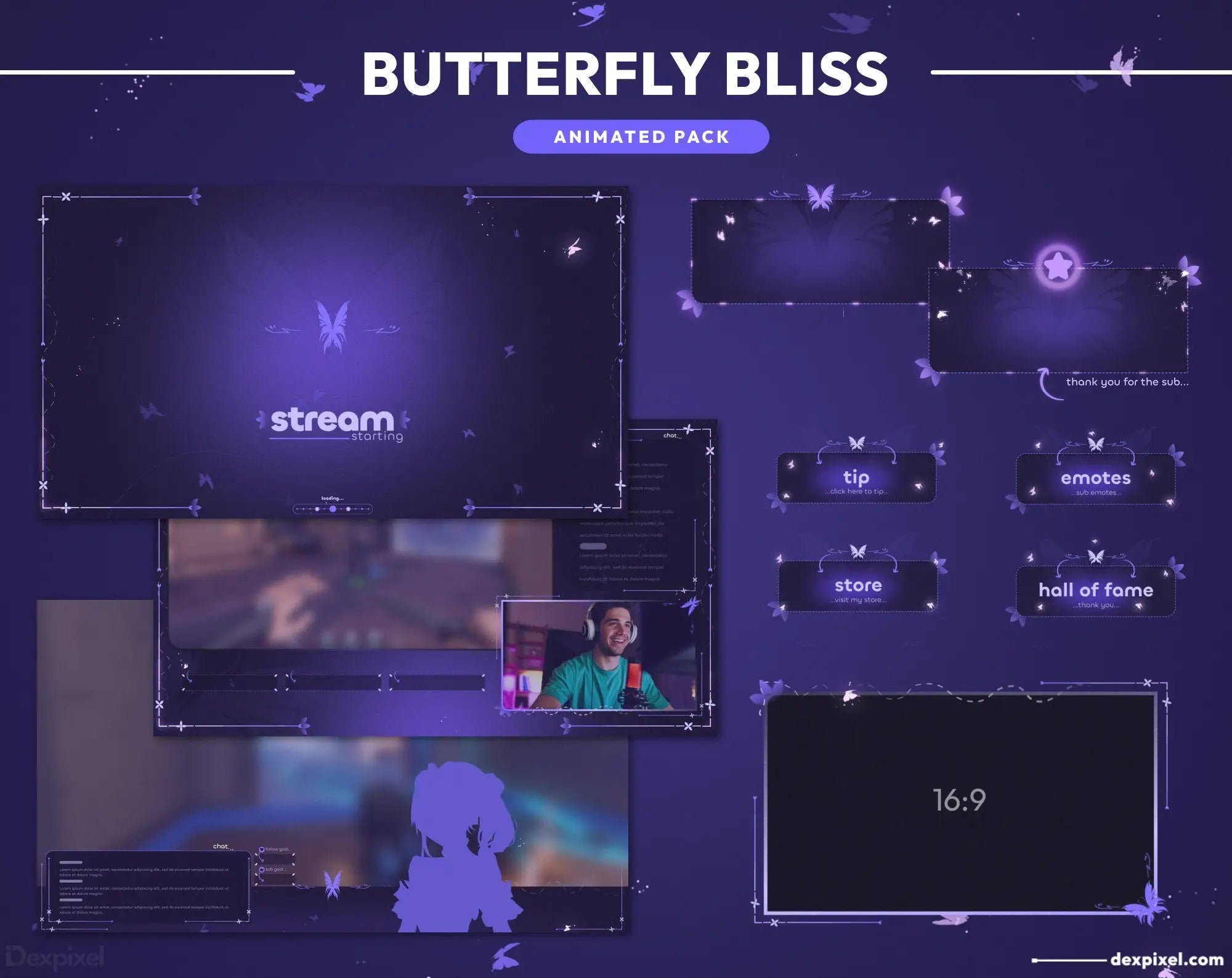 butterfly bliss purple stream pack