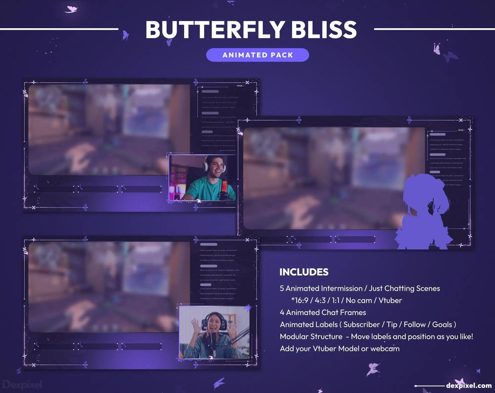 twitch vtuber butterfly overlay