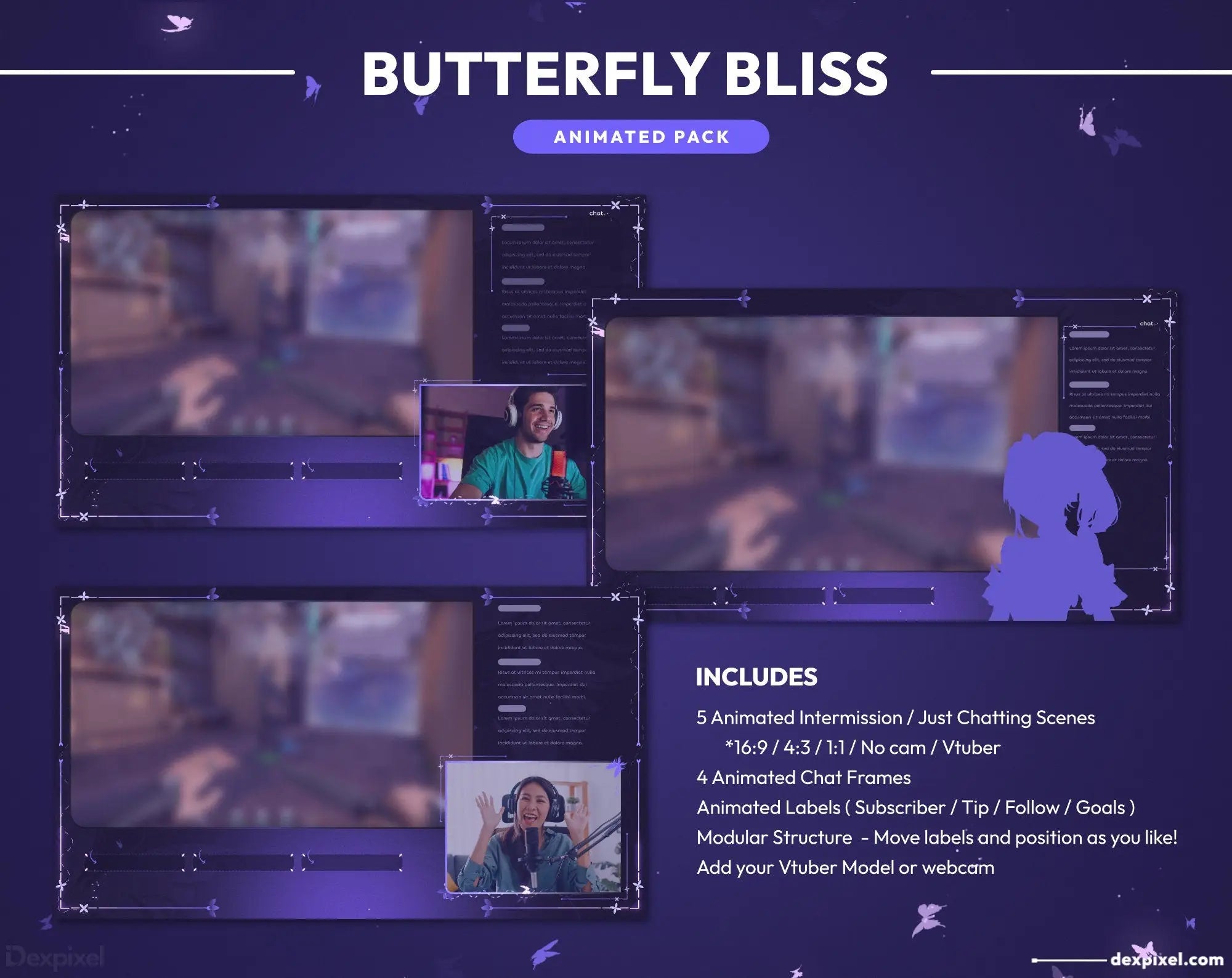 twitch vtuber butterfly overlay