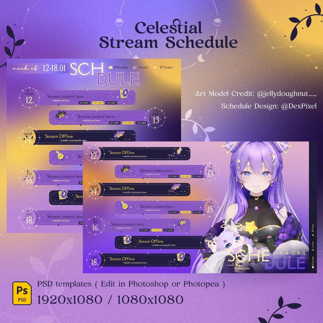 celestial stars stream schedule template