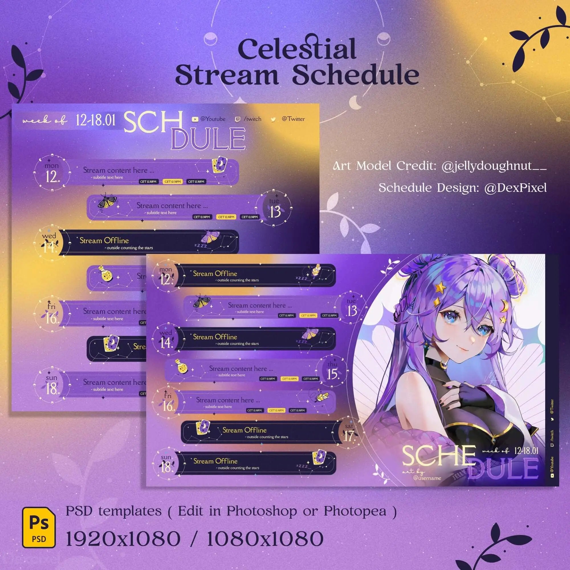 celestial stars stream schedule template