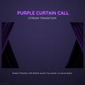 Purple curtain stream transition overlay with customizable sound options.