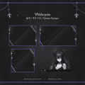 Webcam overlay template featuring gothic-style borders and an anime character design.