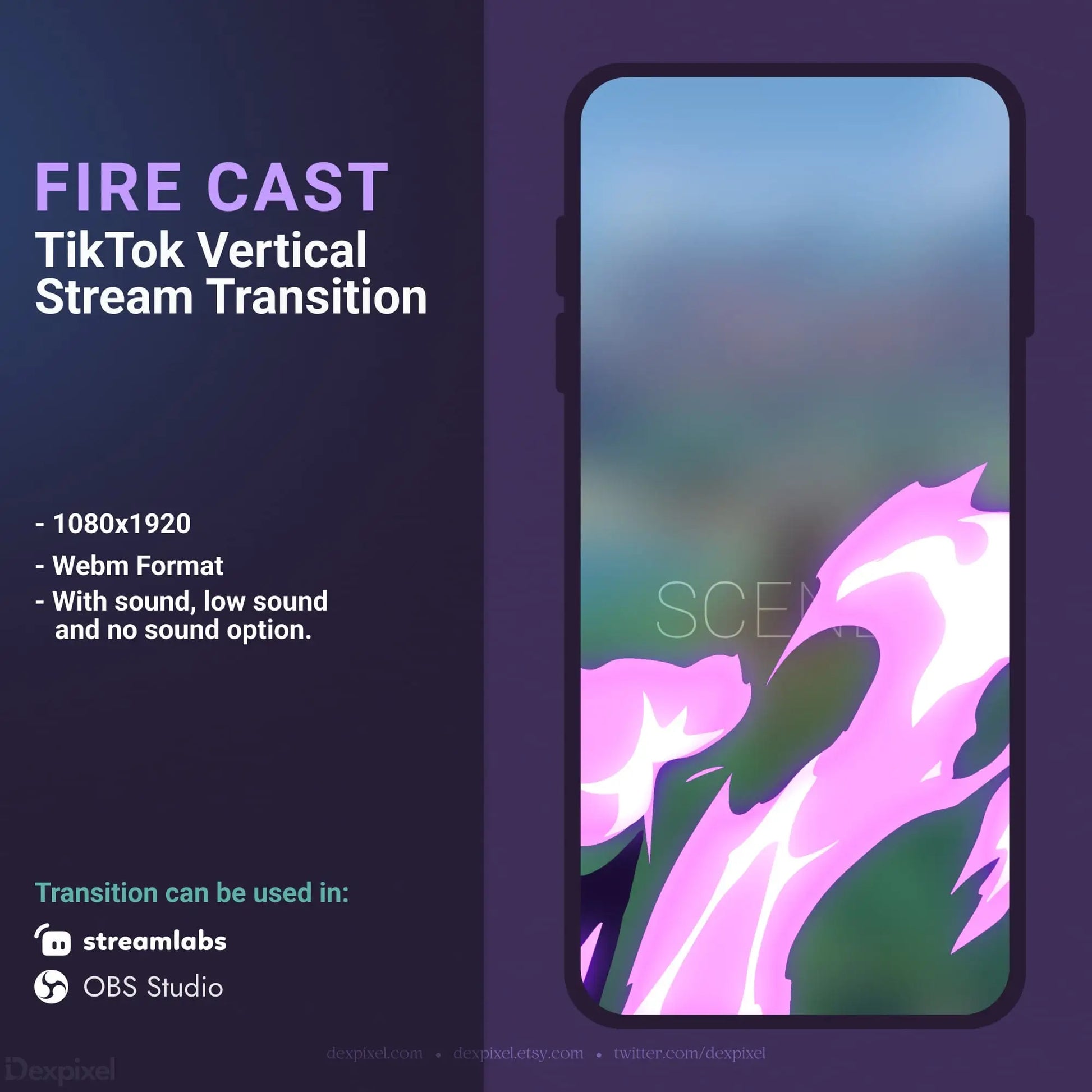 TikTok stream transition asset.