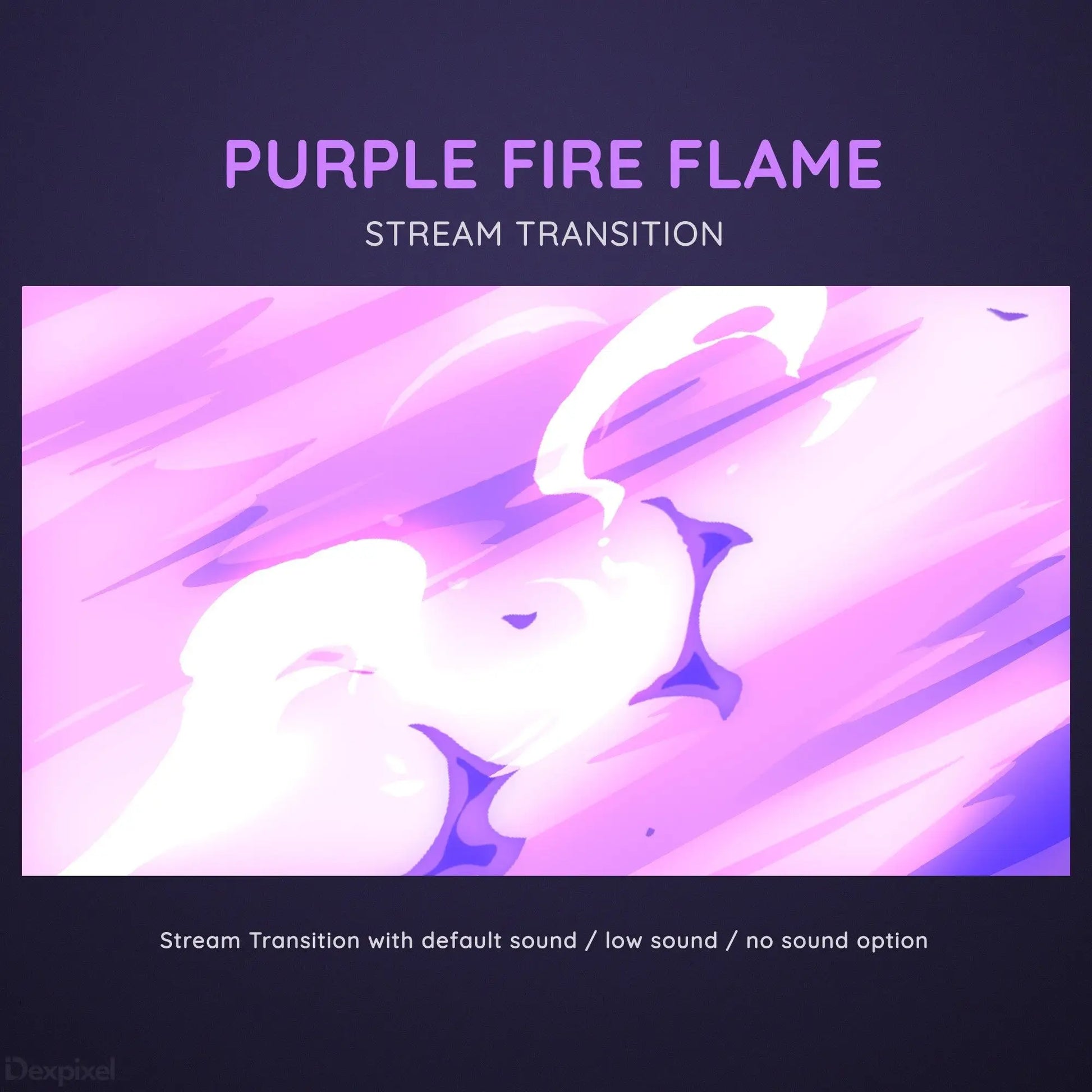 animated stream stinger purple pink flames
