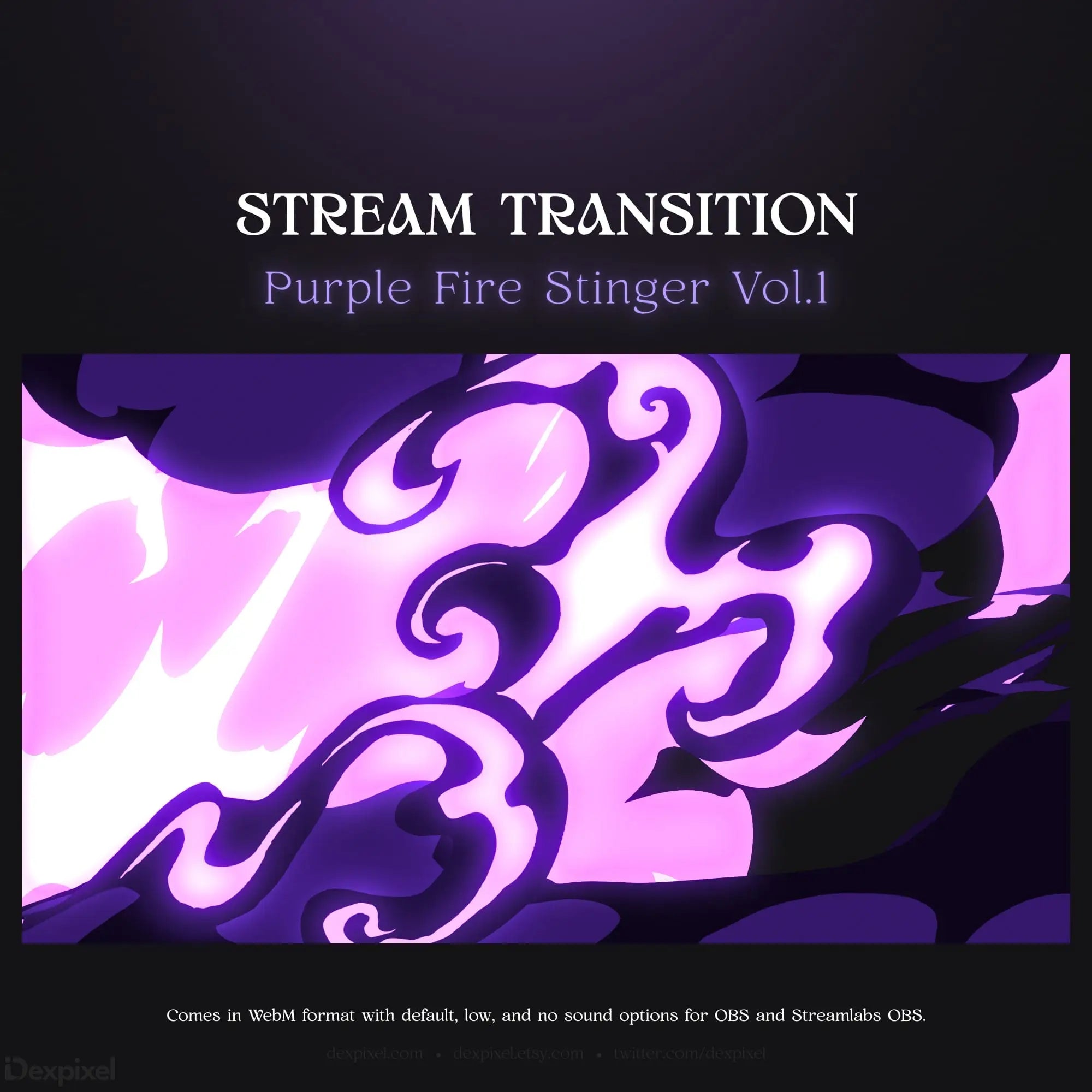 Purple fire stream transition.
