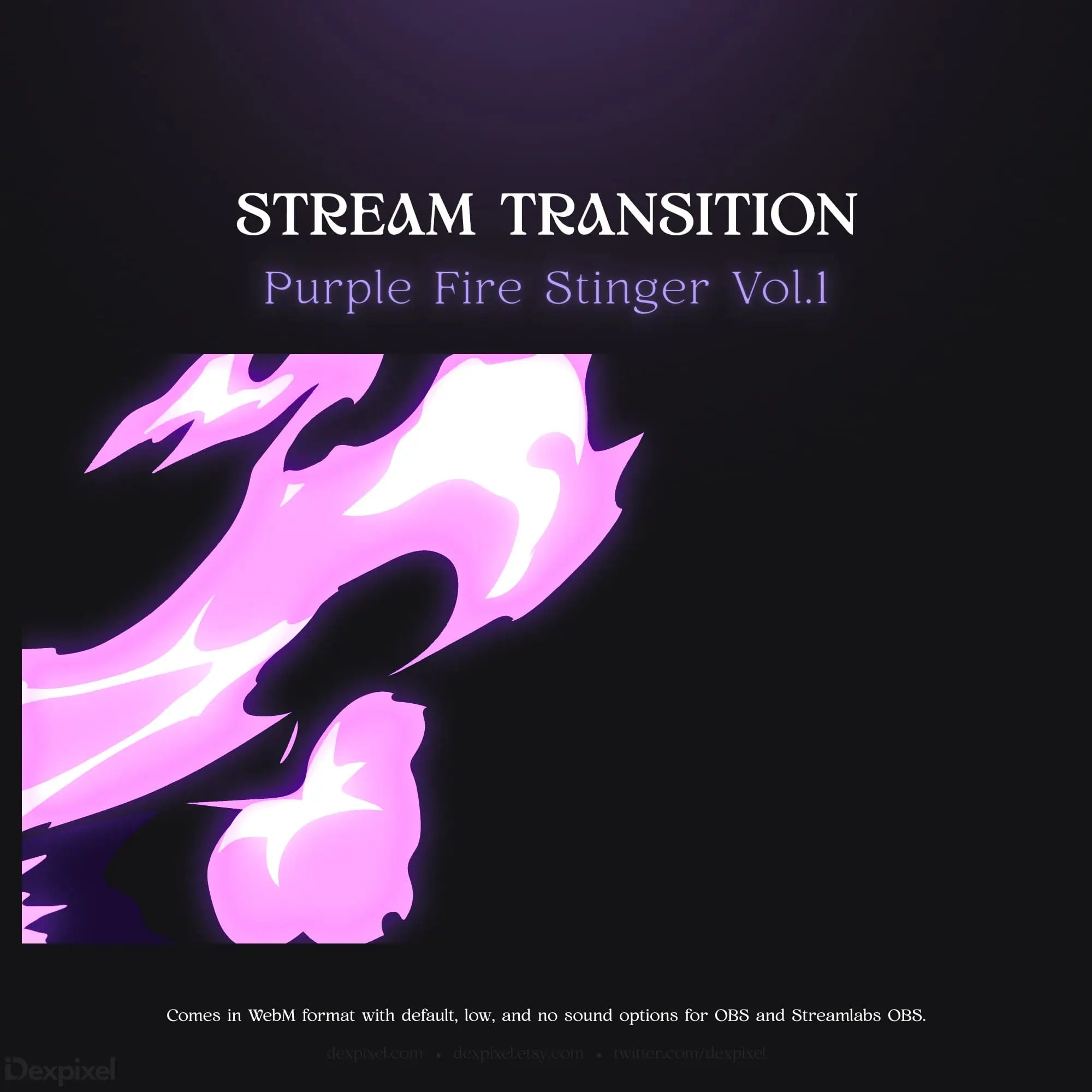Purple fire stream transition.