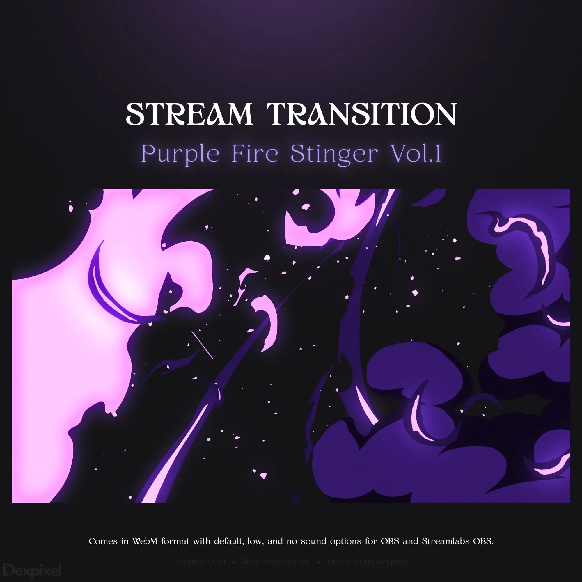 Purple fire stream transition.