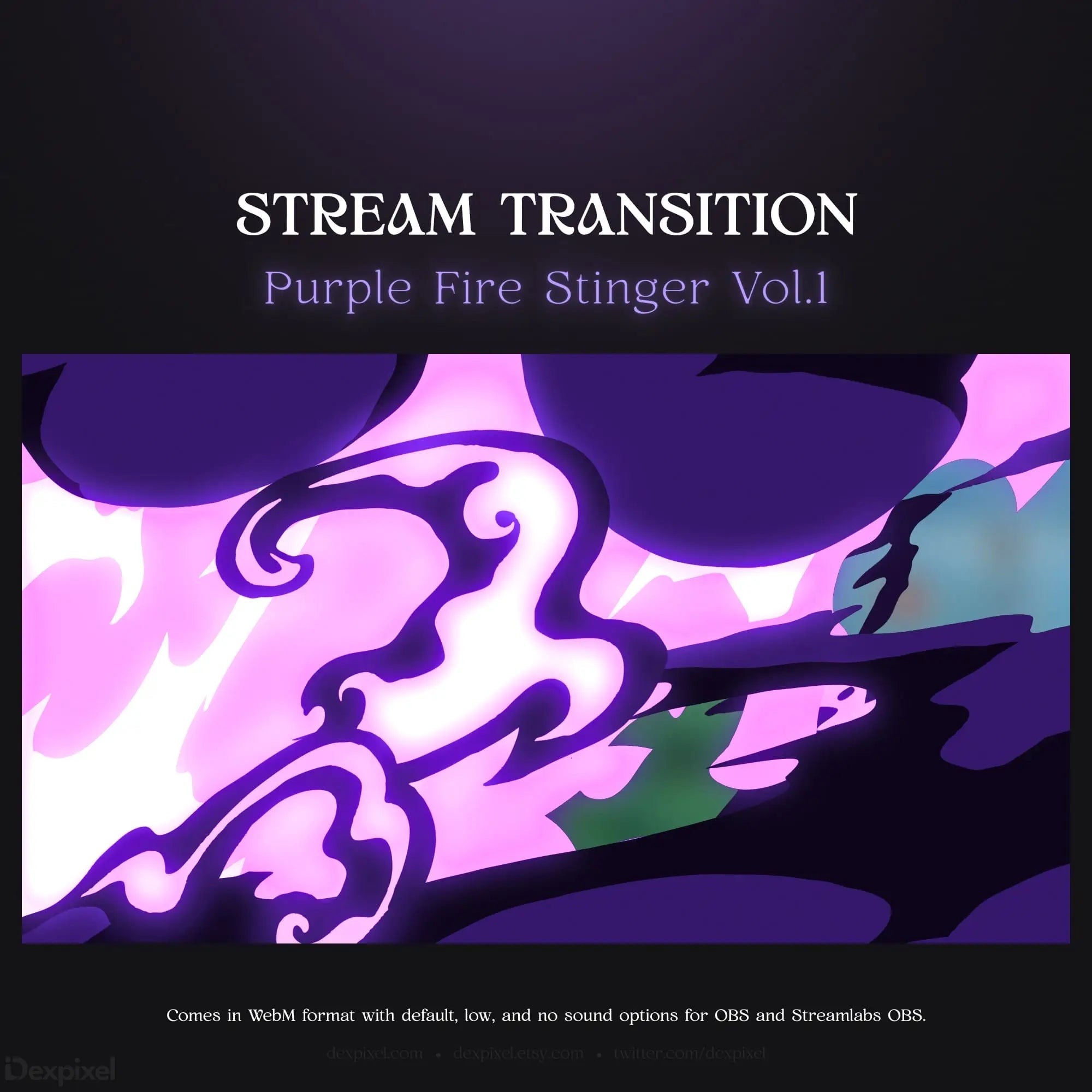 Purple fire stream transition.