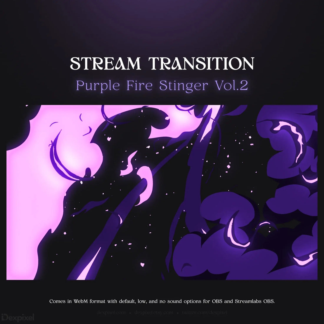 Purple fire stream transition.