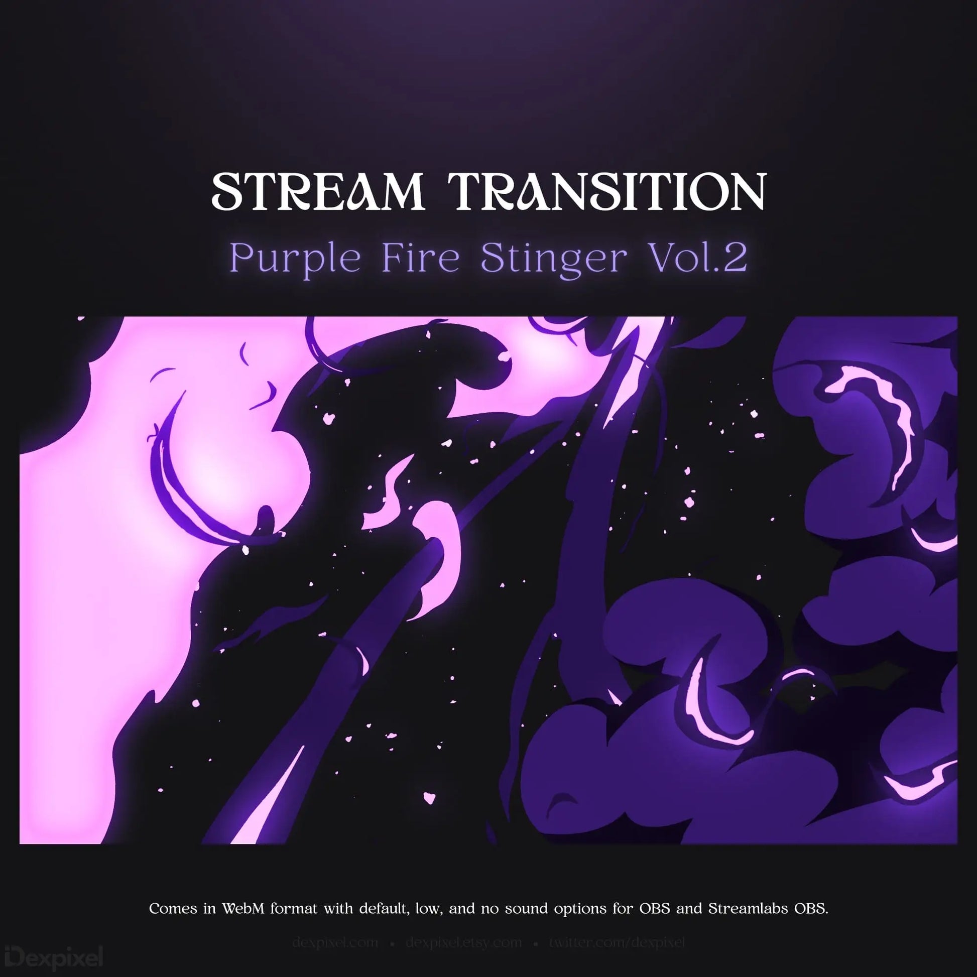 Purple fire stream transition.