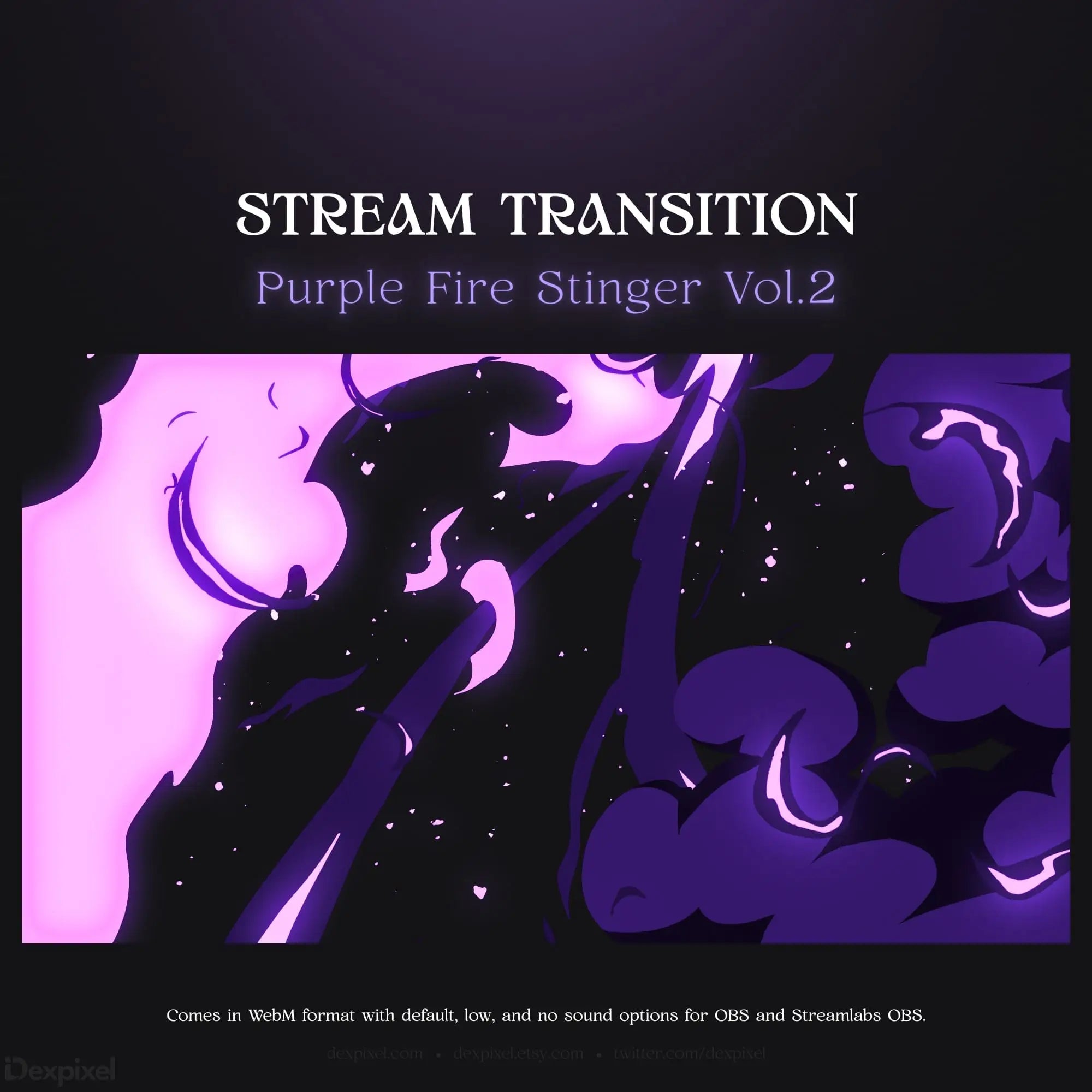 Purple fire stream transition.