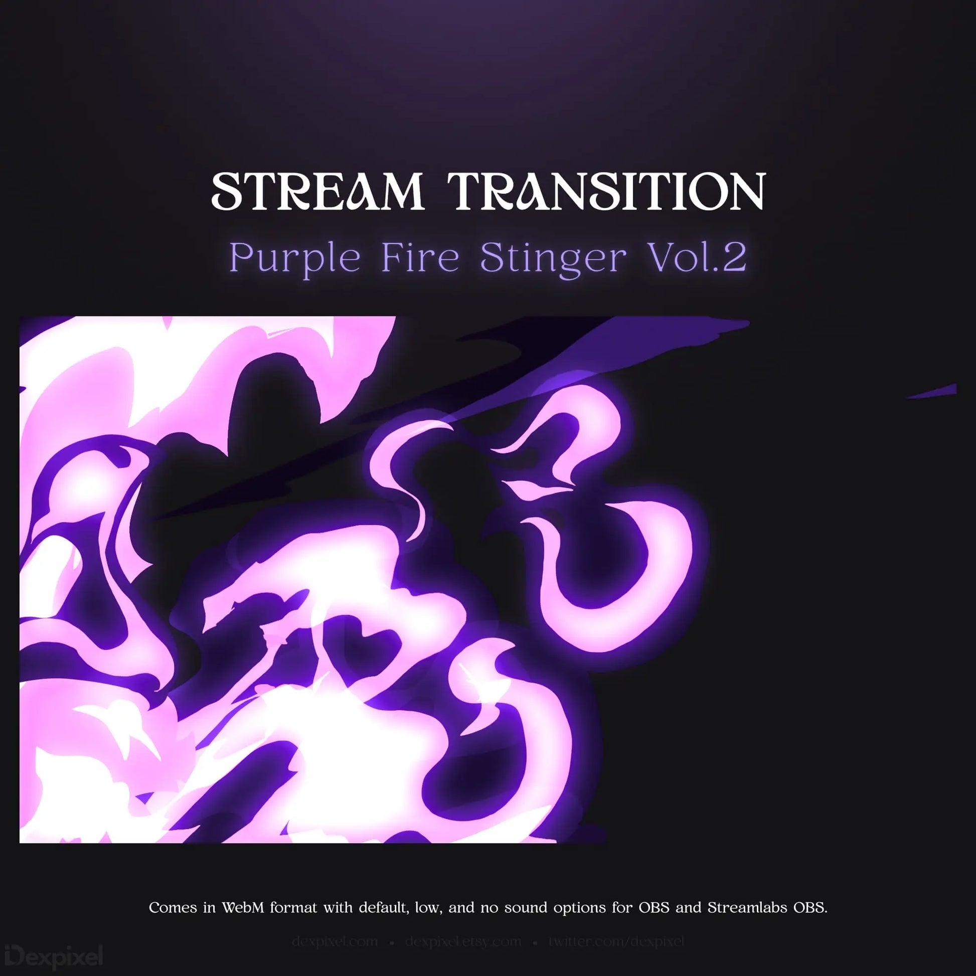 Purple fire stream transition.