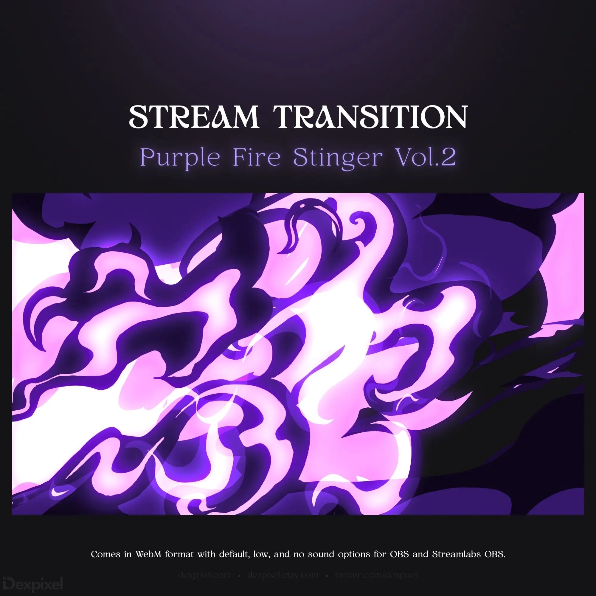 Purple fire stream transition.