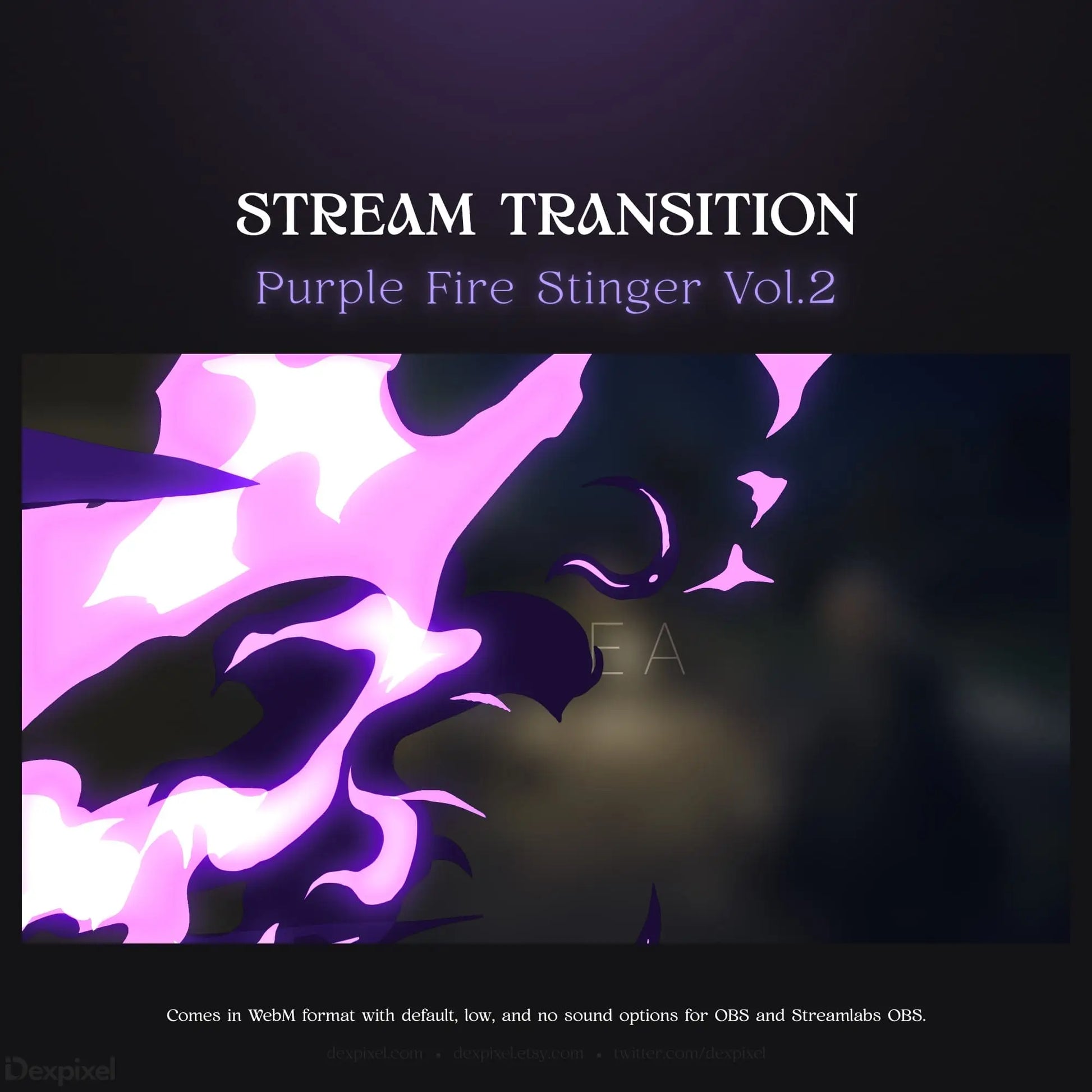 Purple fire stream transition.