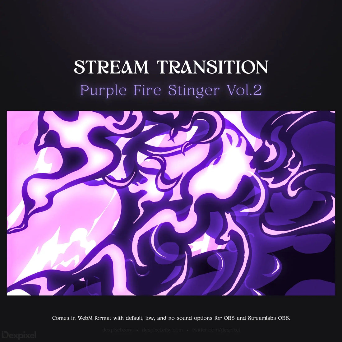 Purple fire stream transition.