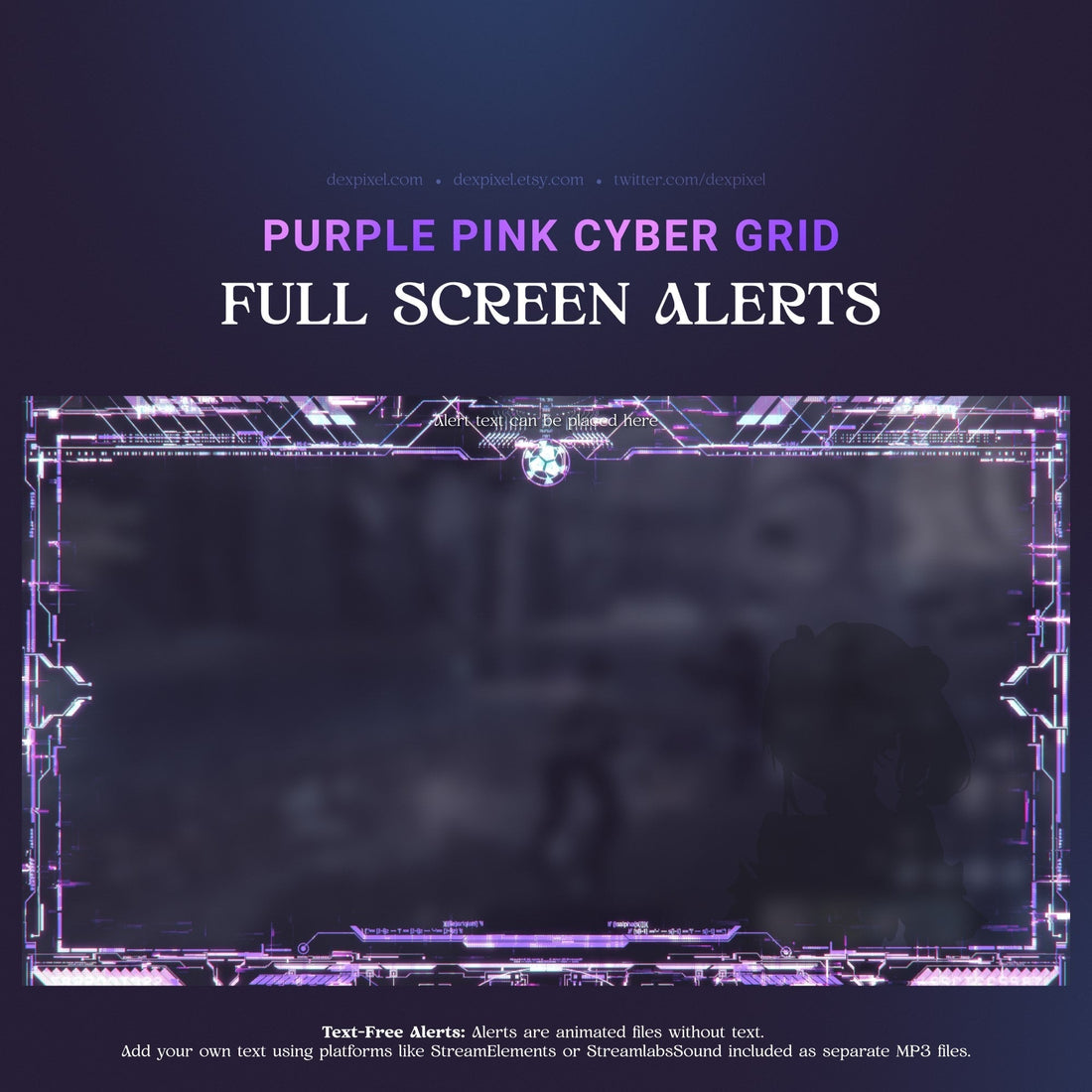 Cyberpunk-style full-screen alert frame.