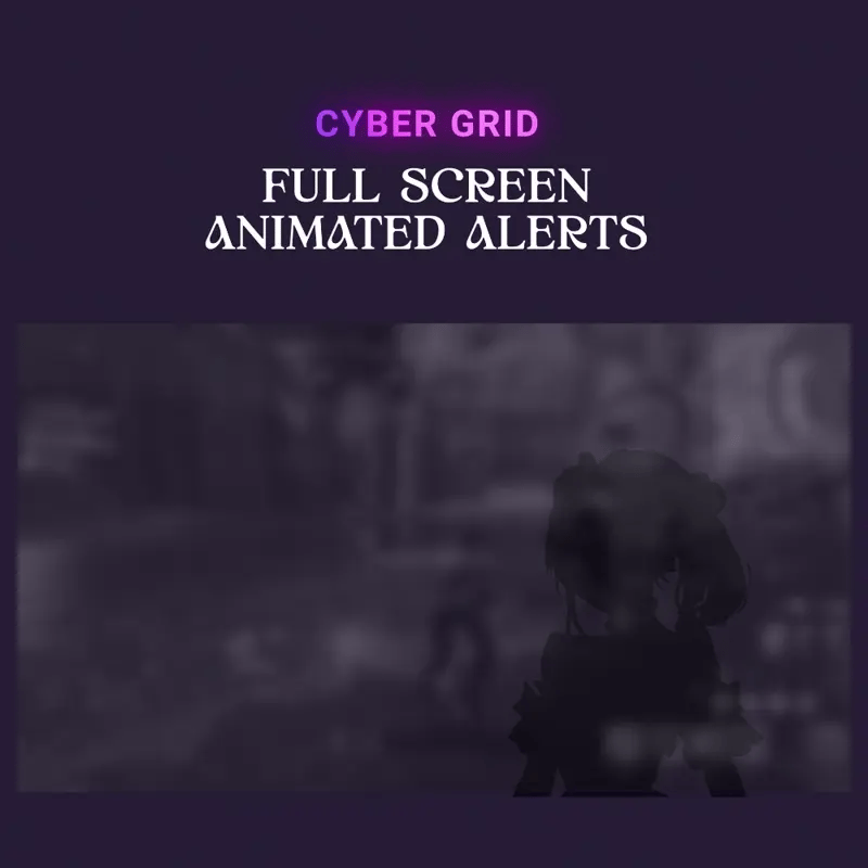 Cyberpunk-style full-screen alert frame.