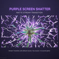 Purple shattered glass effect with radiating light burst from the center.