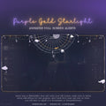 Purple Gold celestial galaxy stream alert with space theme
