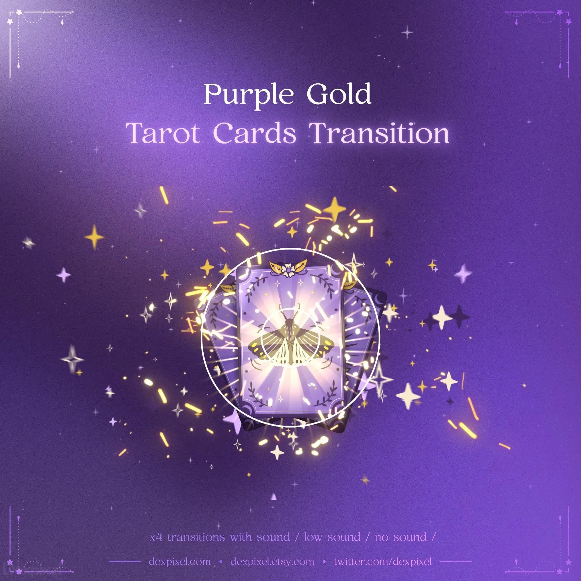 purple gold tarot cards stream transitions