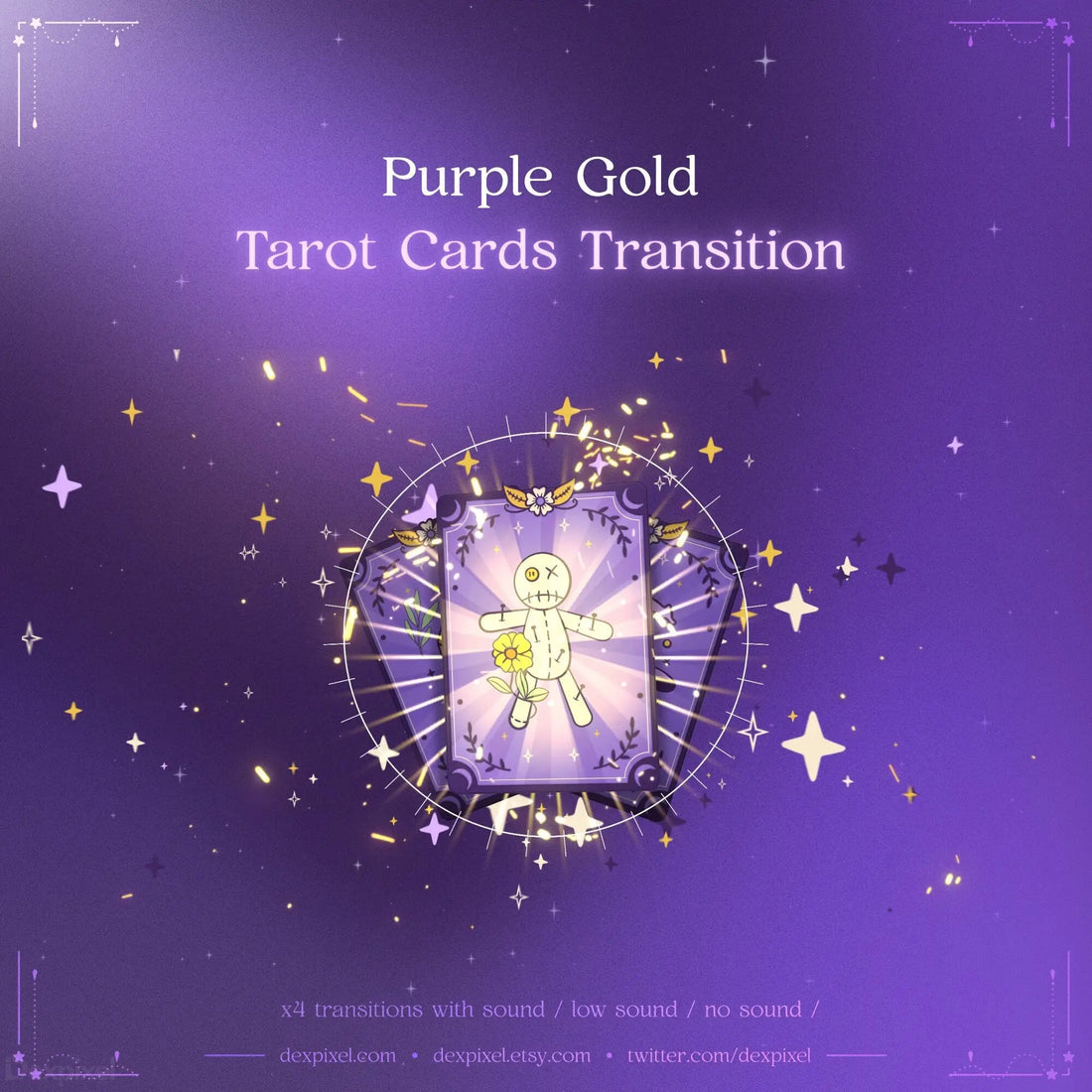 purple gold tarot cards stream transitions