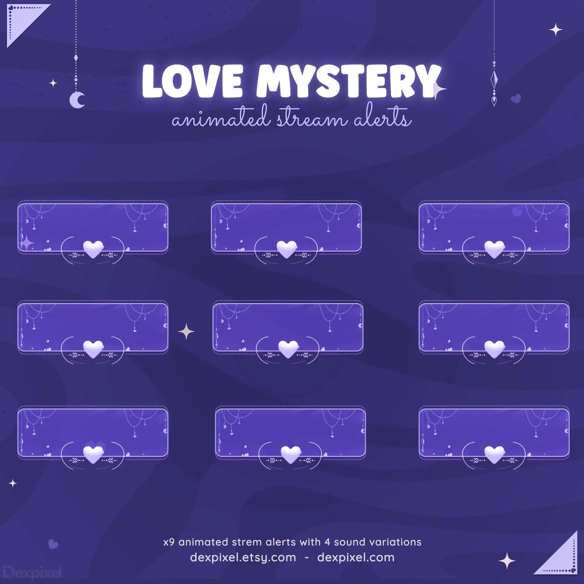 animated romantic stream alerts for twitch
