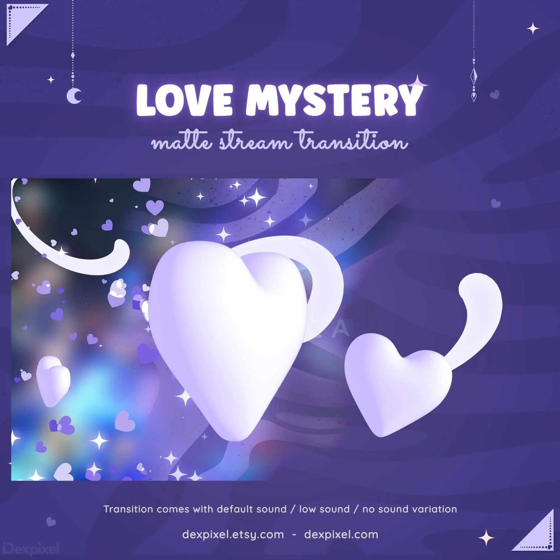 purple mystery heart stream transition stinger
