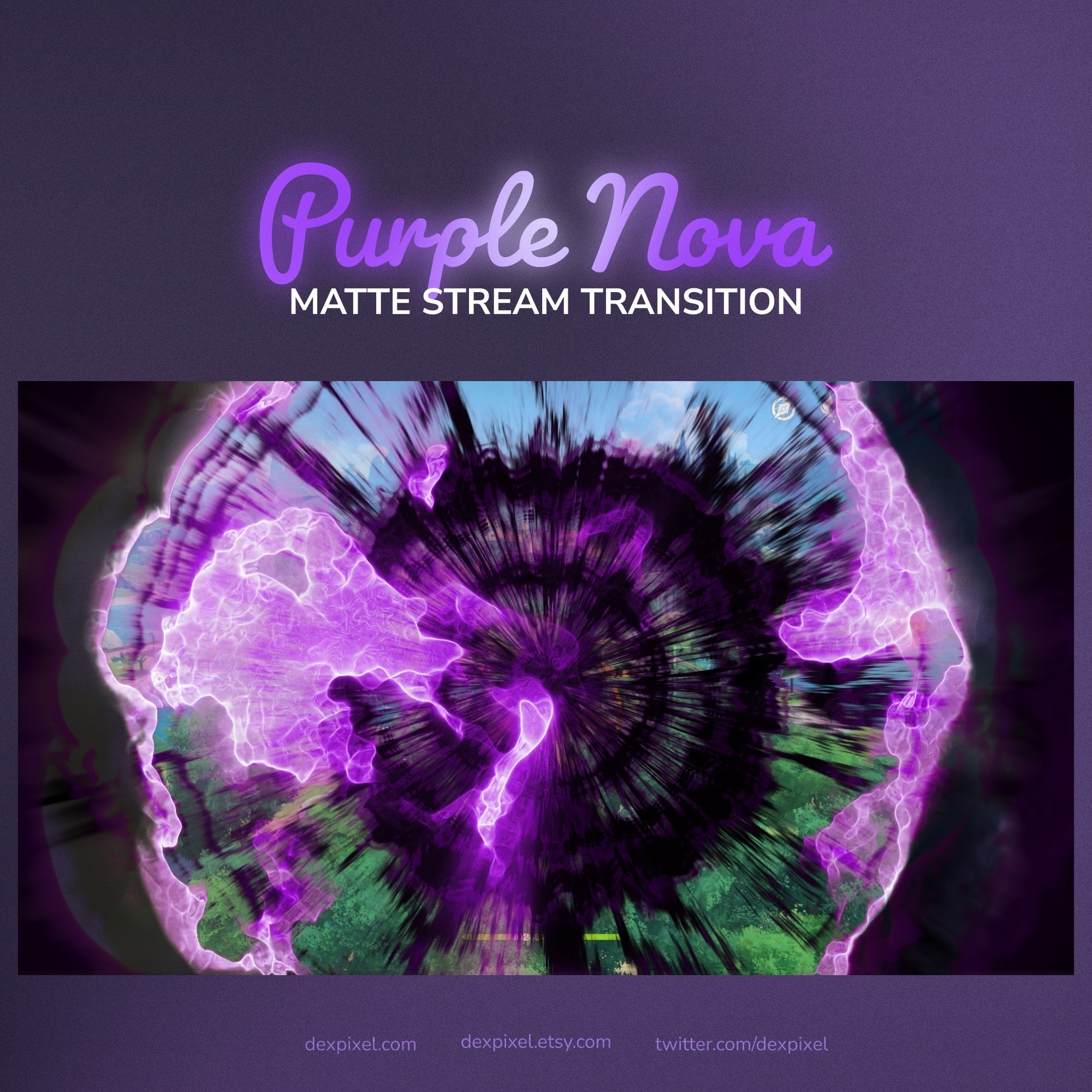 Purple Black Nova Stream Matte Transition | OBS Stinger
