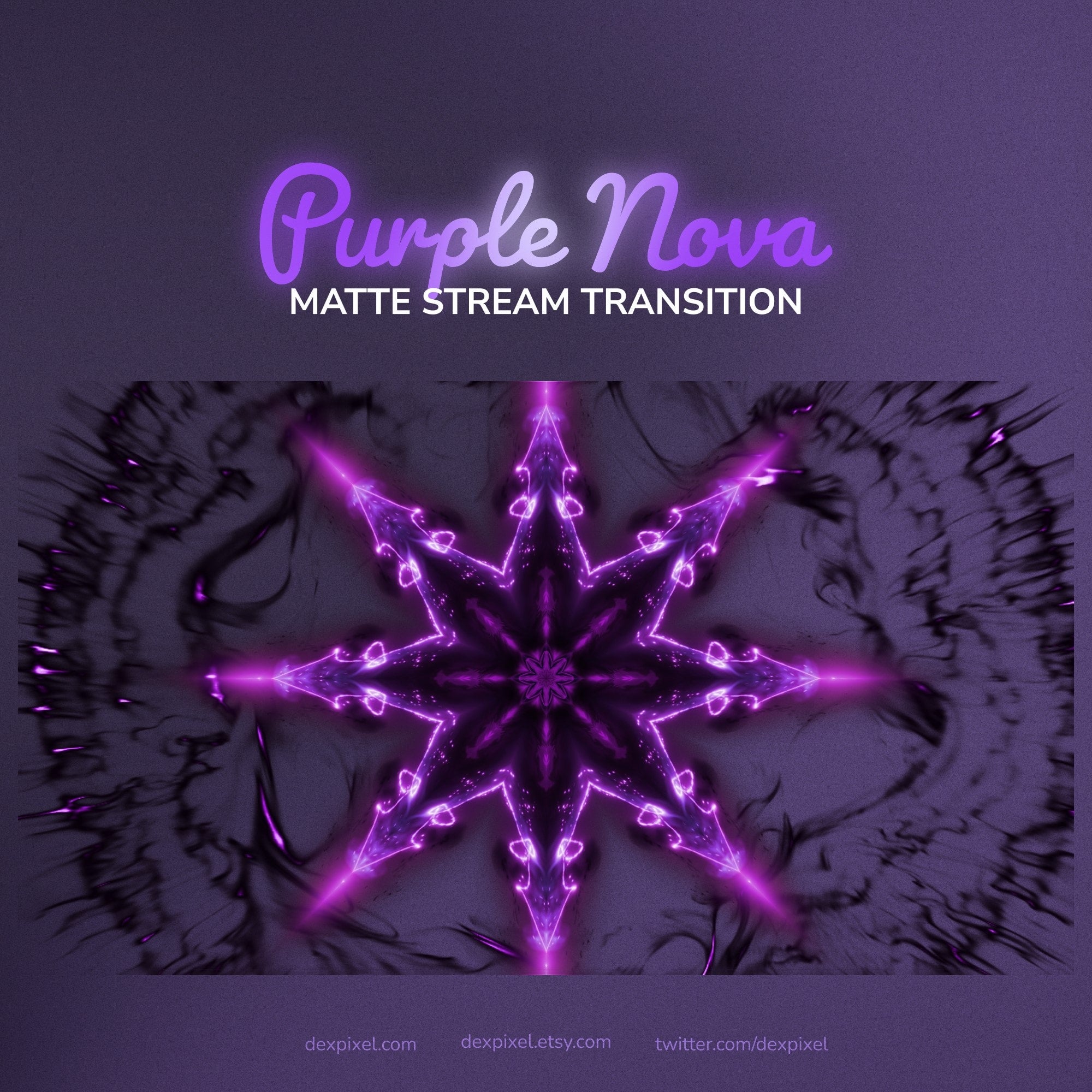 Purple Black Nova Stream Matte Transition | OBS Stinger