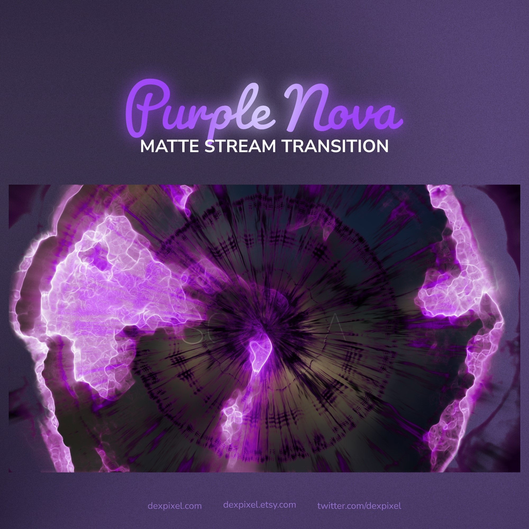Purple Black Nova Stream Matte Transition | OBS Stinger
