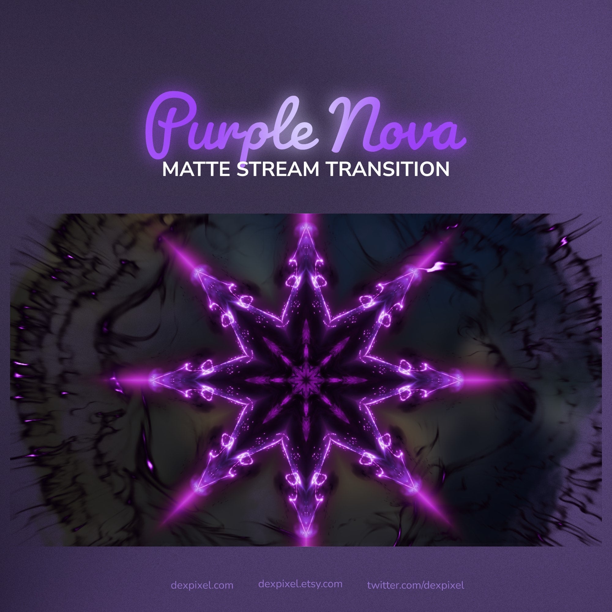 Purple Black Nova Stream Matte Transition | OBS Stinger