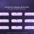 Purple Pastel Dream animated stream alerts featuring vibrant pink and purple overlays