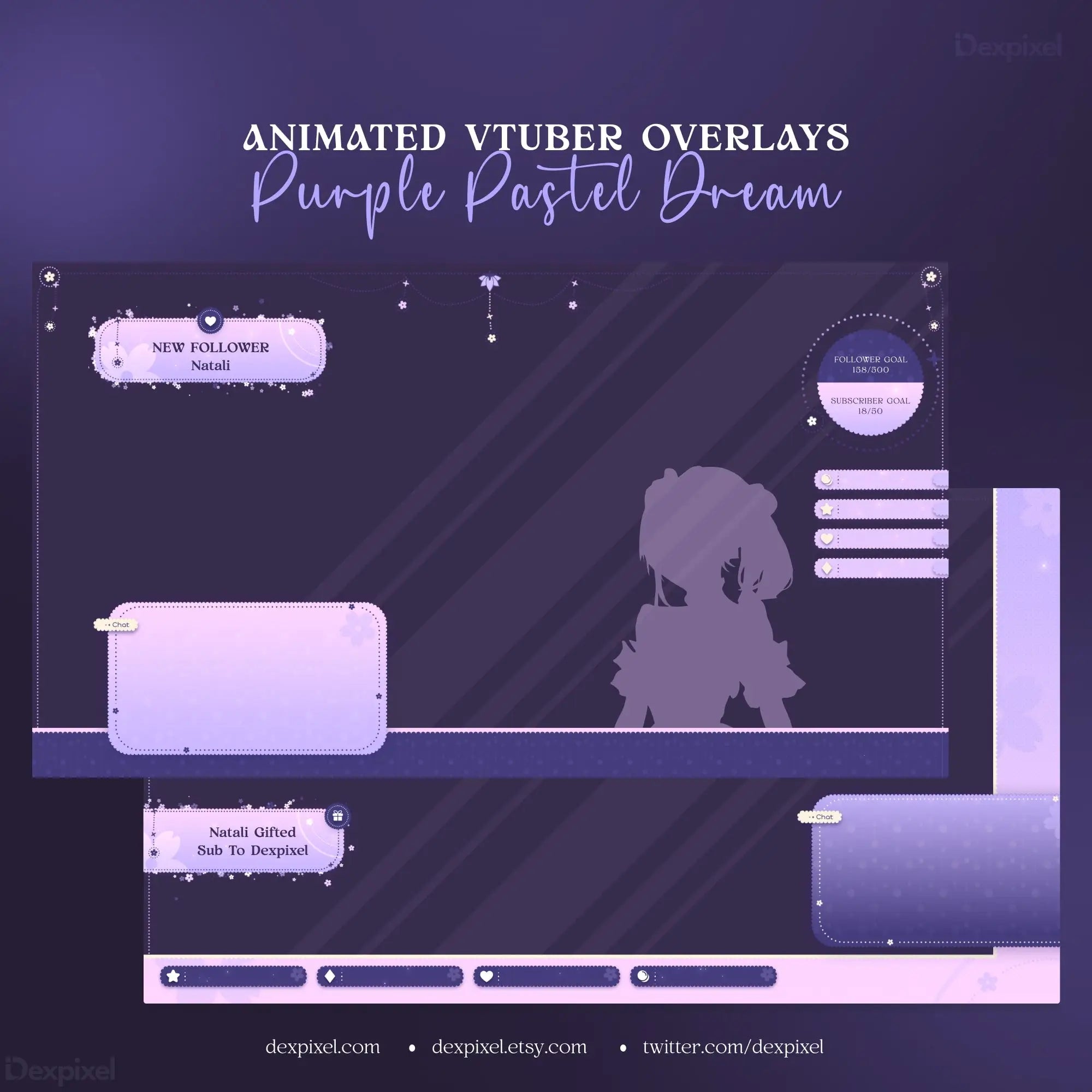 Purple Pastel Dream Celestial Stream Pack - Animated