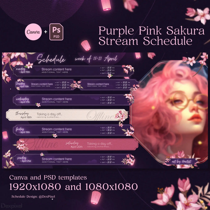 Purple Pink Sakura Cherry Blossom Stream Schedule