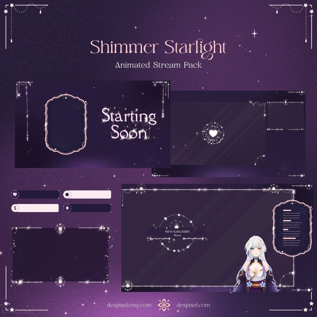 purple pink shimmer starlight stream pack
