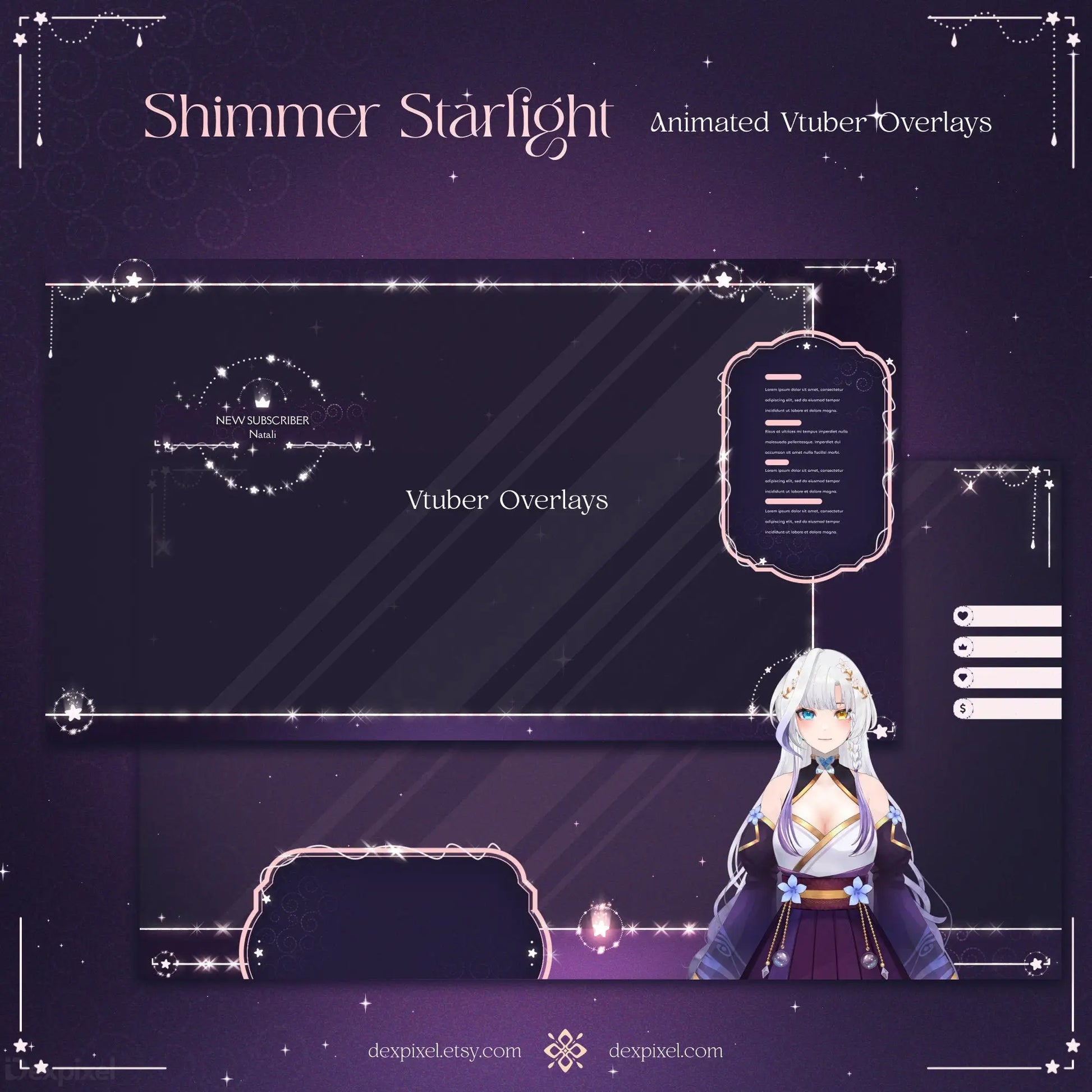 pink-glow-animated-stream-pack-vtuber-overlays