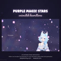 Purple Pink Stars Stream Decoration | VTuber Stream Add-On | Animated Particles