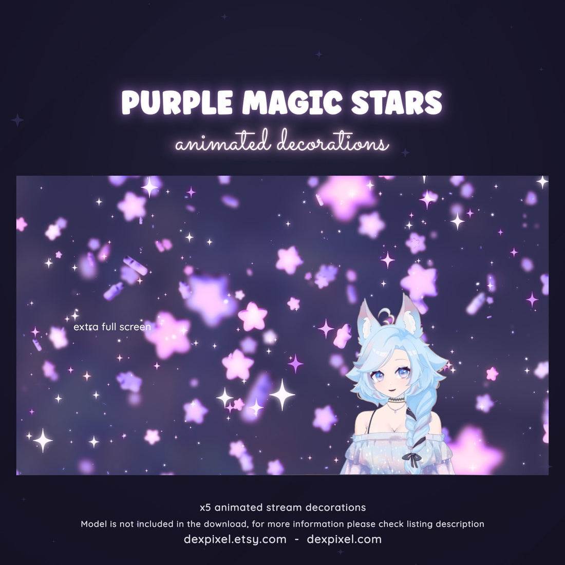 Enchant Your Stream with Purple Pink Stars Decorations