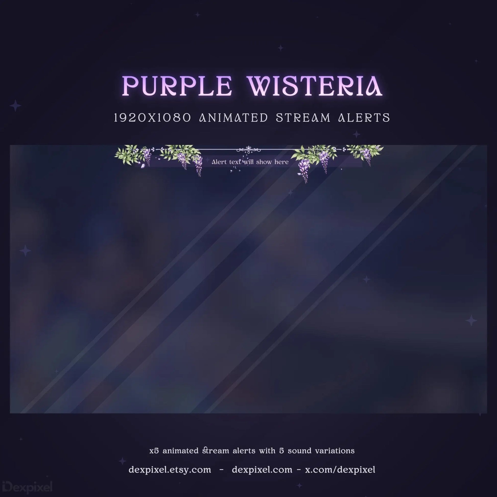floral botanic aesthetics animated alert for twitch
