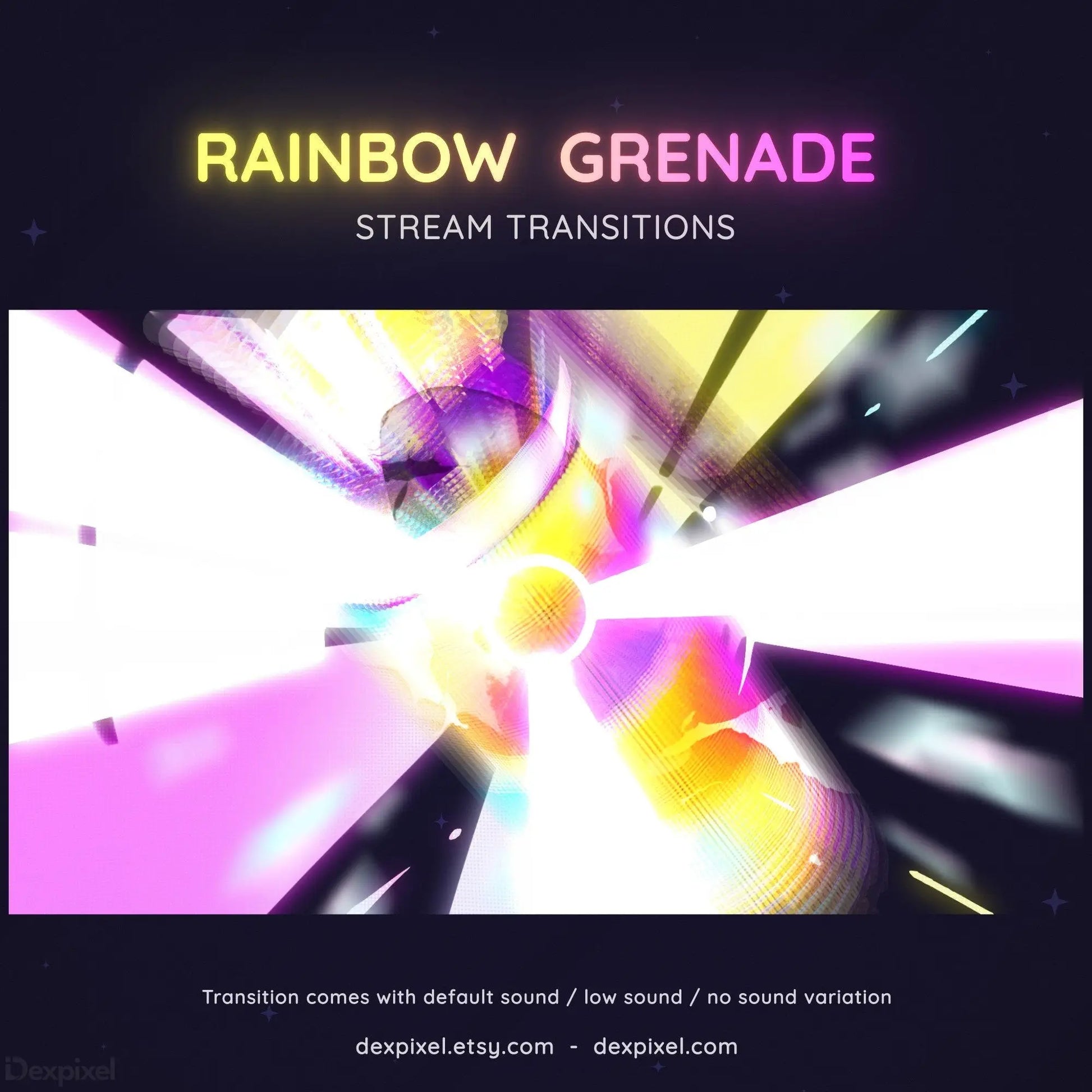 rainbow explosion animated stinger stream transition
