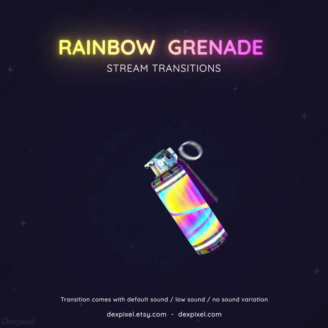 rainbow purple pink grenade stream transition
