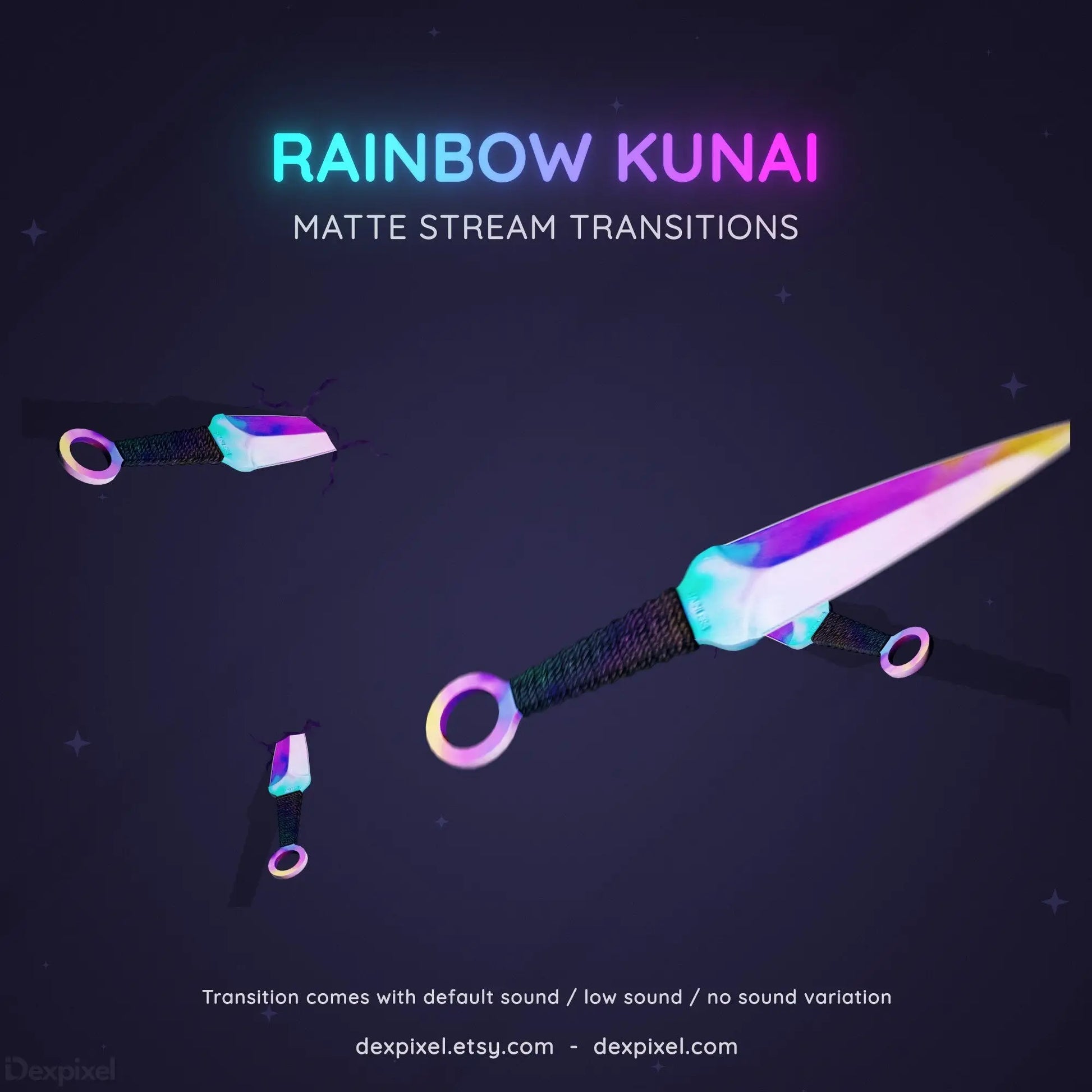 twitch vtuber stinger transition kunai knife
