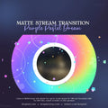 Circular rainbow colorful dream animated stream transition with stars and dark center