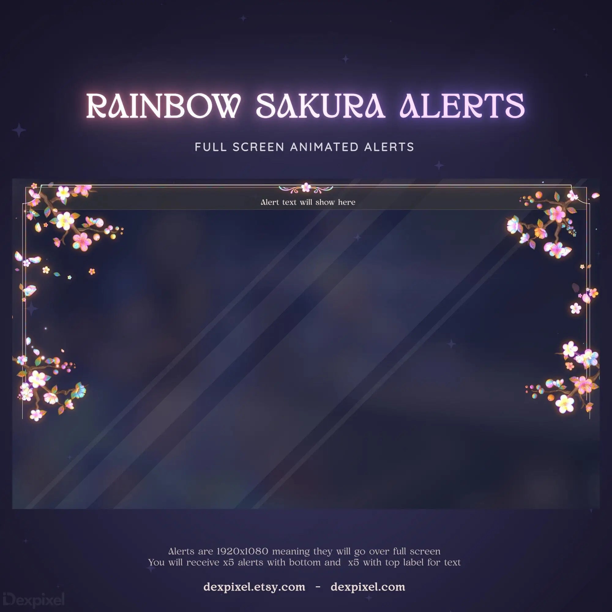 rainbow sakura full screen stream alert vtuber
