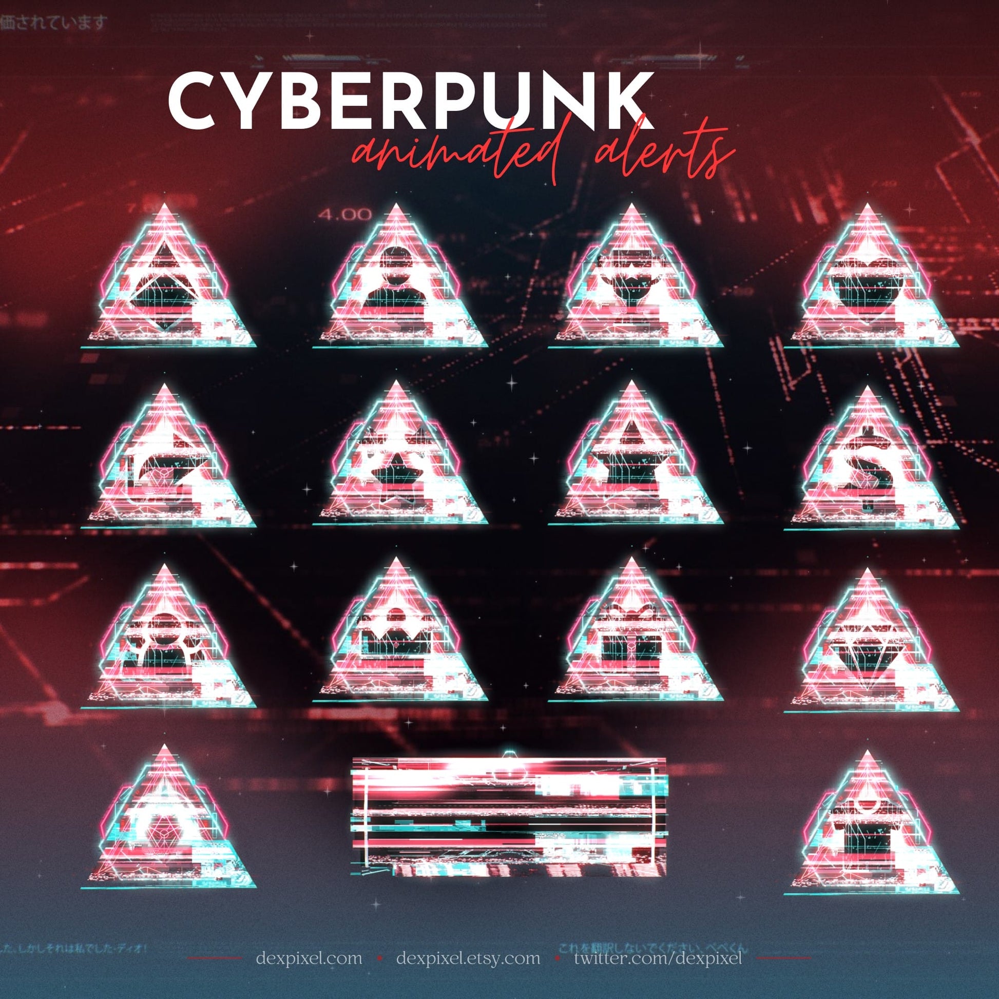 cyberpunk red animated twitch stream alerts
