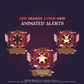 Red and orange cyber grid animated alerts.
